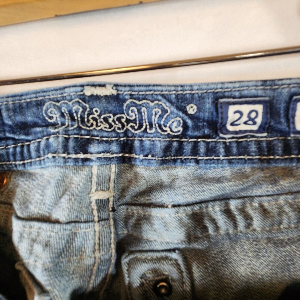 Miss Me Jeans Signature Boot Size 28 Low Rise Embellished Thick Stitch Y2K - Picture 5 of 16